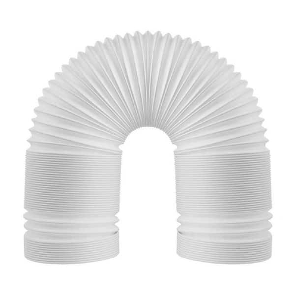 5.9 in. x 6.5 ft. White Hickon Polypropylene Material Air Conditioner Hose, Counter-Clockwise