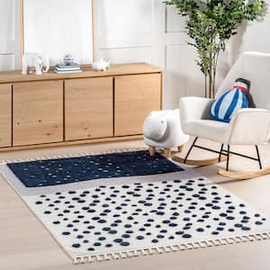 Alena Starry Night High-Low Kids Tasseled Blue 3 ft. x 5 ft. Accent Rug