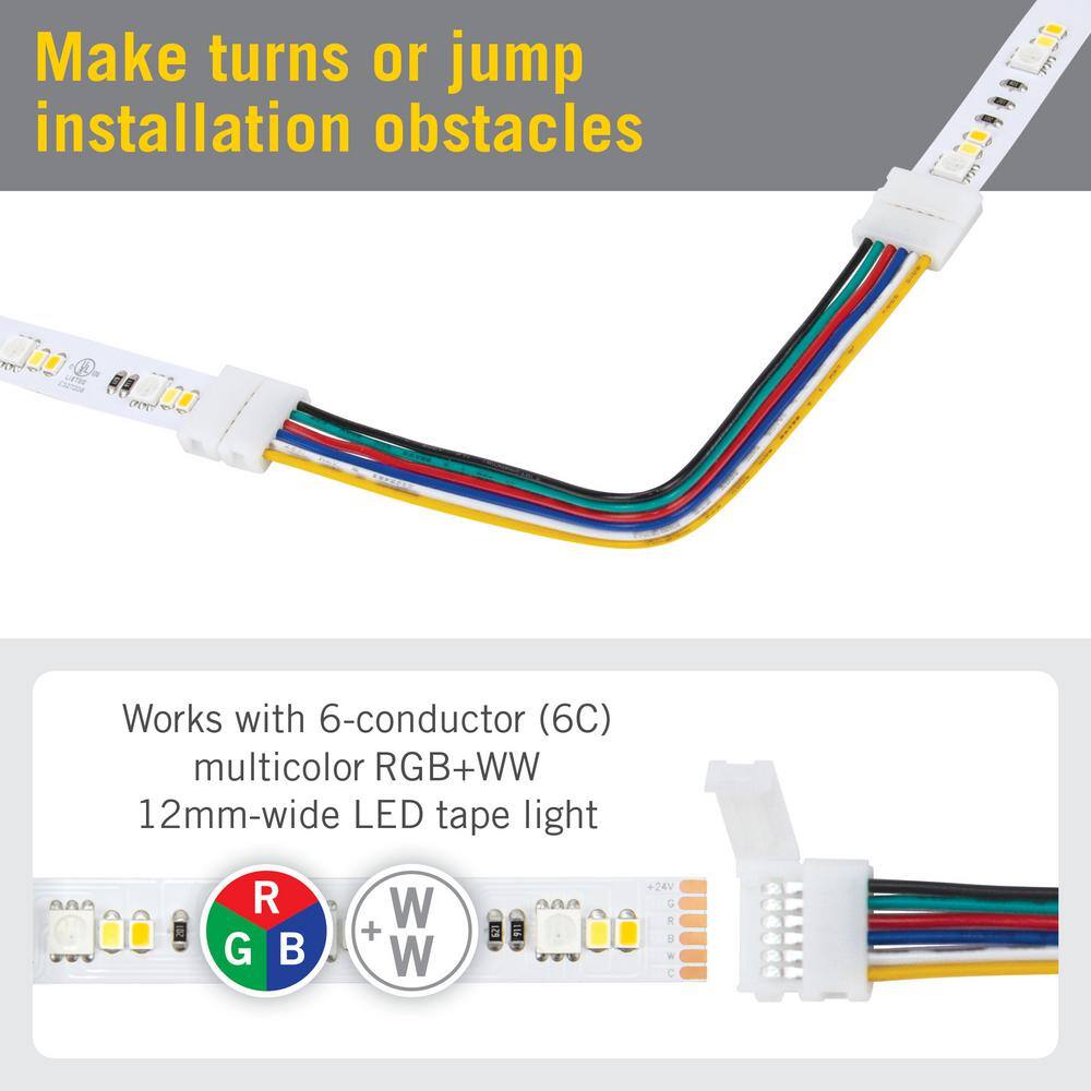 6 Inch RGB+WW LED Strip Light Tape to Tape Connector