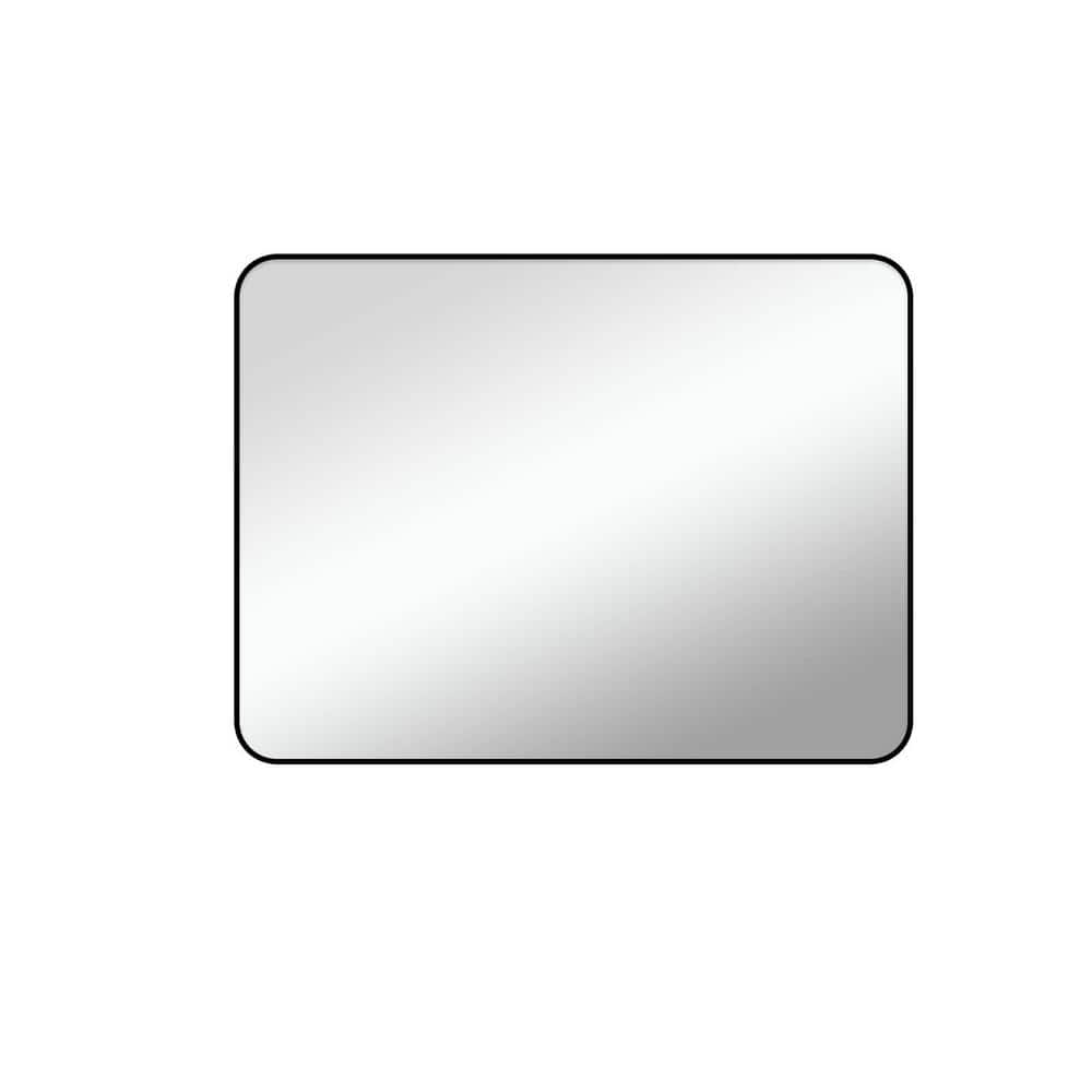 48 in. W x 36 in. H Rectangular Framed Wall Bathroom Vanity Mirror in Black
