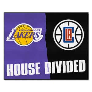 NBA Multi-Colored 3 ft. x 3.5 ft. LA Lakers/Clipers House Divided Area Rug