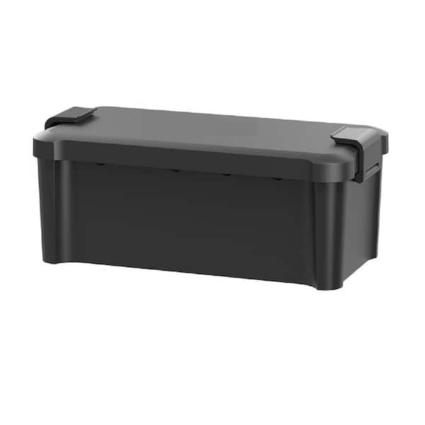 Vrbgify Medium Outdoor Electrical Box Waterproof, Weatherproof Extension Cord/Plug Cover, Outdoor Extension Cord Box, Black