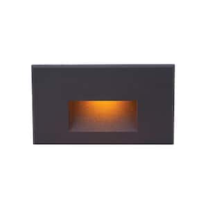 4-Watt Line Voltage 3000K Black Integrated LED Horizontal Amber Wall or Stair Light
