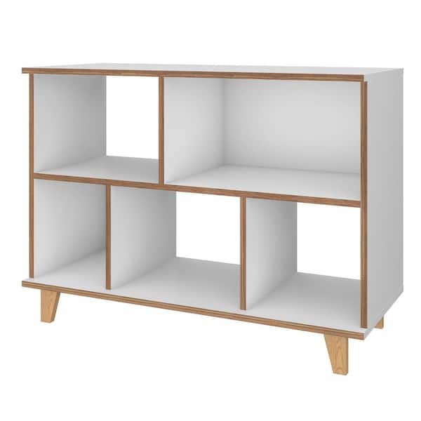 Manhattan Comfort Minetta 25.78 in. White Wood 5-shelf Cube Bookcase with Open Storage