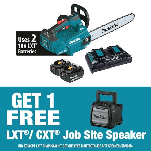 LXT 16 in. 18V X2 (36V) Brushless Battery Top Handle Chainsaw Kit (5. 0Ah) with 18V LXT /12V max CXT Job Site Speaker