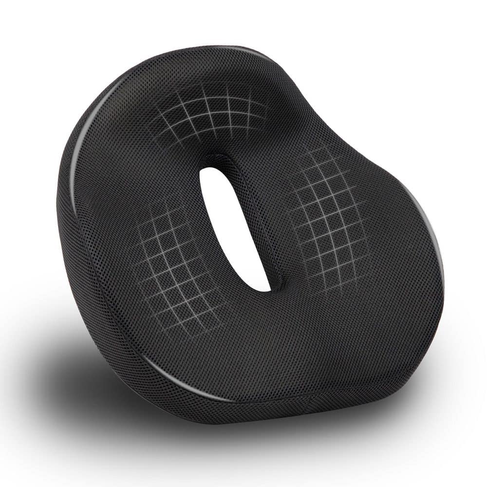 Mind Reader Black Donut Pillow with Air-Cloud Technology Ergonomic