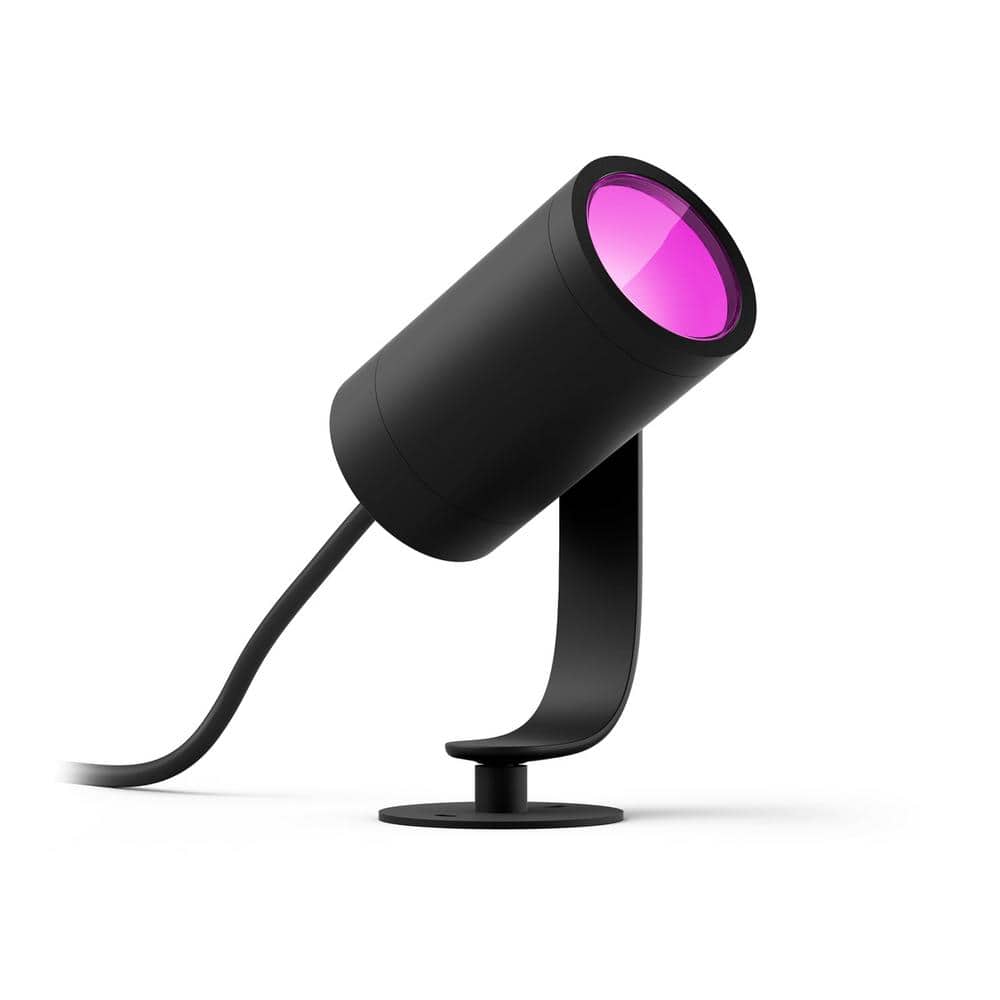 Philips Hue Black Matte Chrome Outdoor LED Smart Spot Light