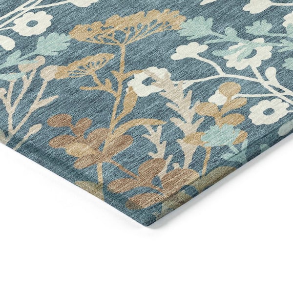 Chantille Machine Washable Indoor/Outdoor Abstract ACN2334 Denim 10 ft. x 14 ft. Area Rug