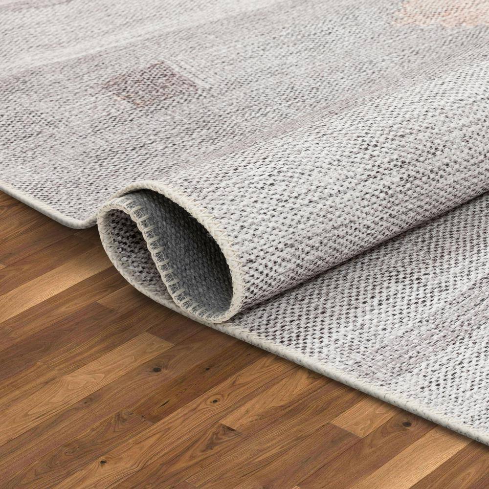 Gray Chenille 5' x 7' Stain-Resistant Washable Rug