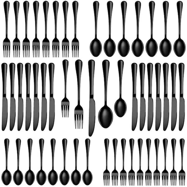 20-Piece Classic Black Stainless Steel Flatware Set(Service for 4)