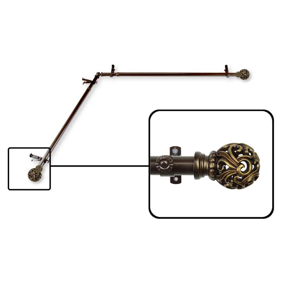 Adora 13/16 in. Dia 66-120 in. L Corner Window Single Curtain Rod in Cocoa price history on PriceWatchPro