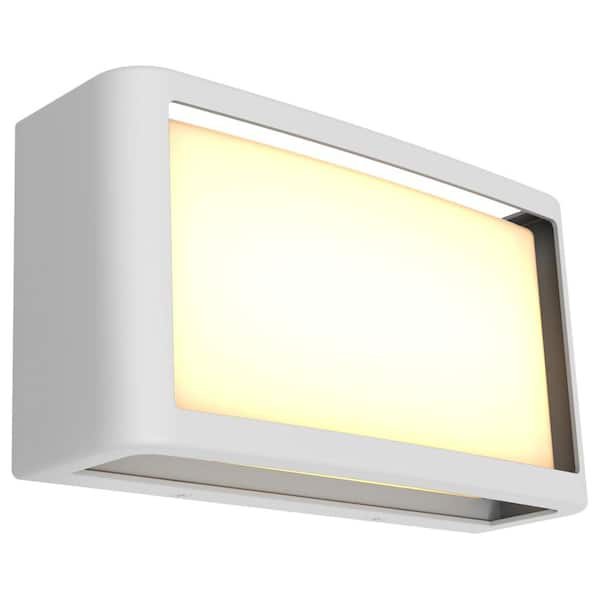 Access Lighting Malibu White Outdoor Hardwired Wall Lantern Sconce with Integrated Bulb Included