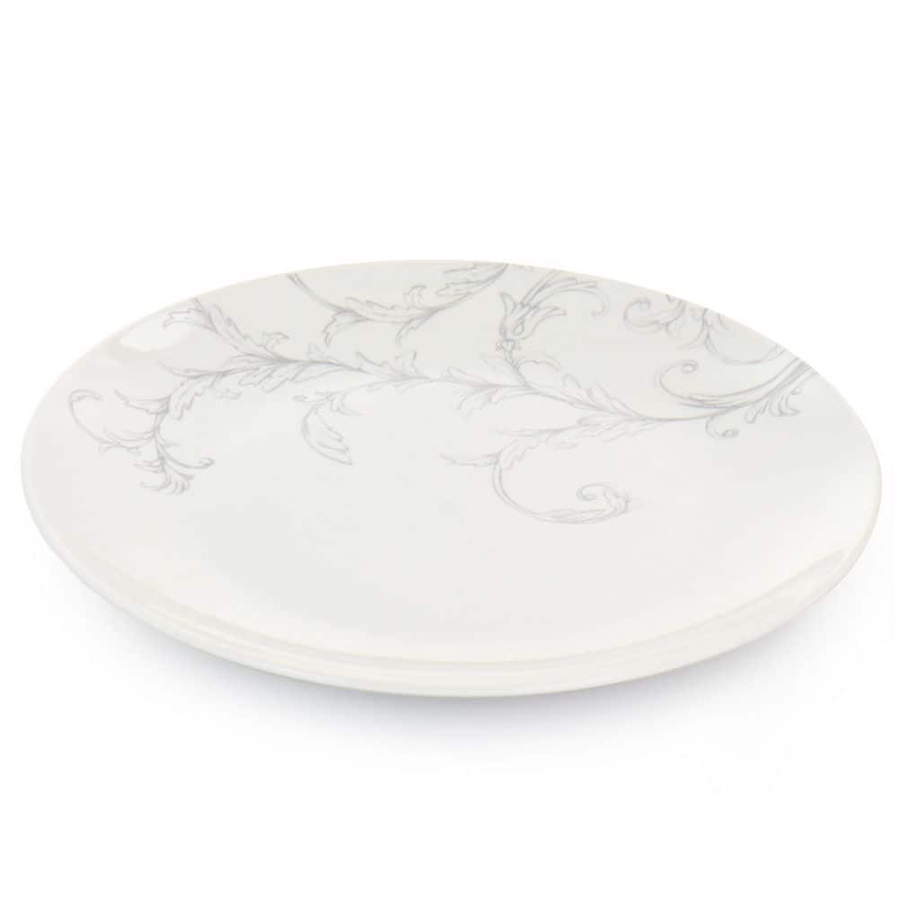 White Ceramic Floral 12-Piece Dinnerware Set