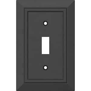 Classic Architecture Matte Black Antimicrobial 1-Gang Toggle Wall Plate (4-Pack)