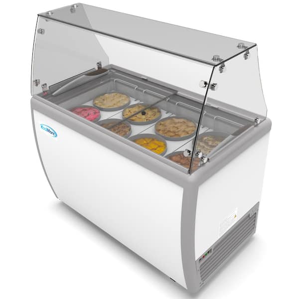 Koolmore 50 in. 8 Tub Ice Cream Dipping Cabinet Display Freezer