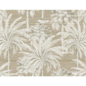 Dream Of Palm Trees Brown Texture Brown Paper Strippable Roll (Covers 60.8 sq. ft.)