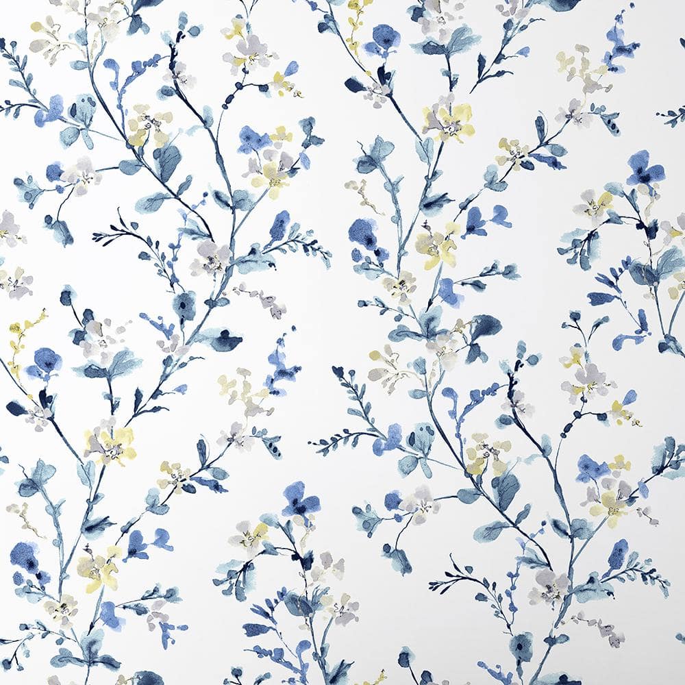 The Company Store Emily White/Blue Non-Pasted Wallpaper Roll (Covers 52 ...