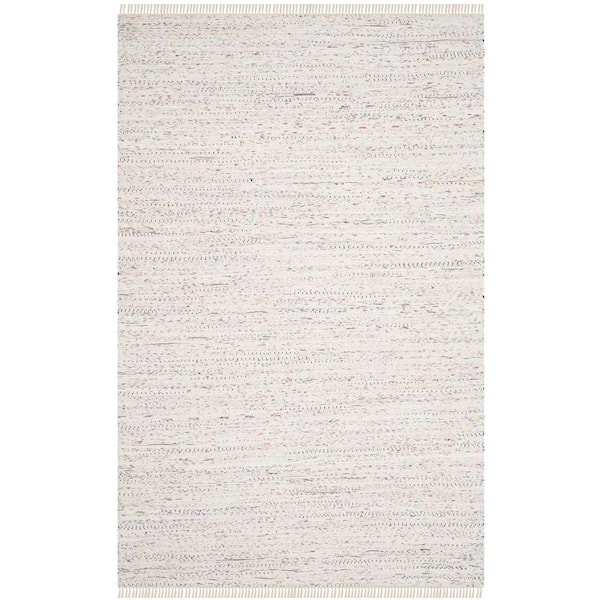 SAFAVIEH Rag Rug Ivory/Multi 10 ft. x 14 ft. Striped Area Rug