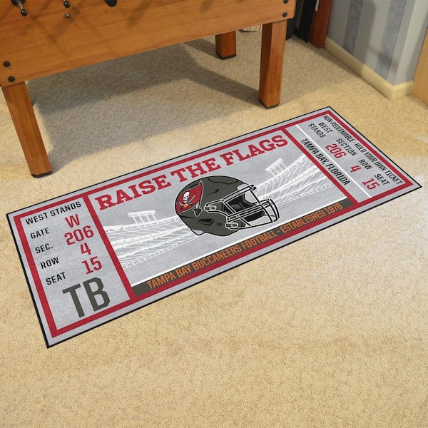 FANMATS NFL - Tampa Bay Buccaneers 30 in. x 72 in. Indoor Ticket Runner Rug  23139 - The Home Depot