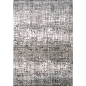 Harlow Ivory/Grey/Blue 2 ft. 2 in. X 7 ft. 7 in. Abstract Indoor Area Rug