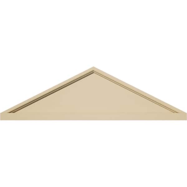 Ekena Millwork 26-in W x 7-1/2-in H x 2-in P (Pitch 6/12) Peaked Cap Smooth Signature Urethane Pediment, Primed Tan