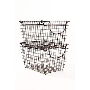 Spectrum Scoop 13 in. D x 12 in. W x 8 in. H Medium Industrial Gray Steel  Wire Storage Bin Basket Organizer 98976 - The Home Depot