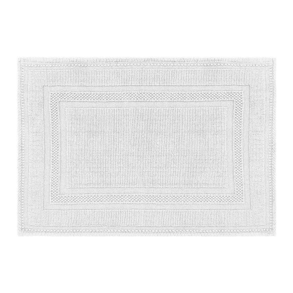 White Cotton Stonewash Racetrack 17x24 Bath Rug