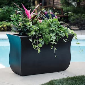 38 Inches Large Trough Fiberglass Planter Garden Planter Finished in Green 