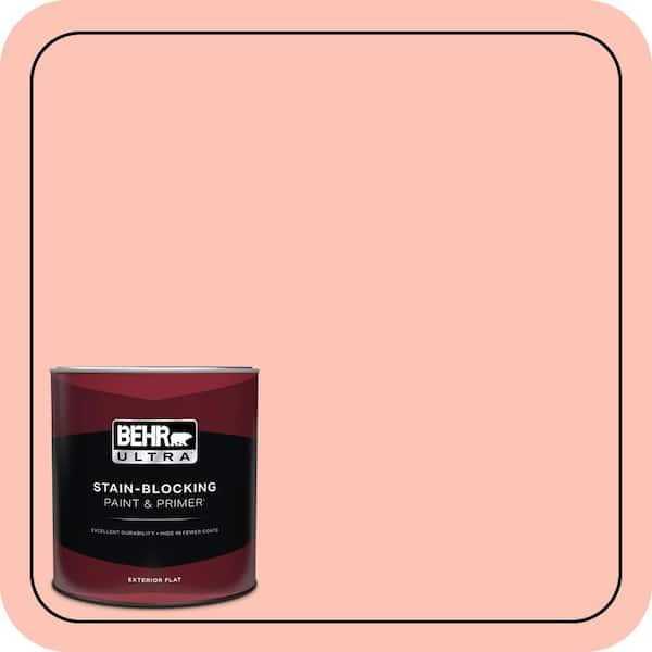 BEHR ULTRA 1 Qt. #190A-3 Salmon Peach Flat Exterior Paint & Primer