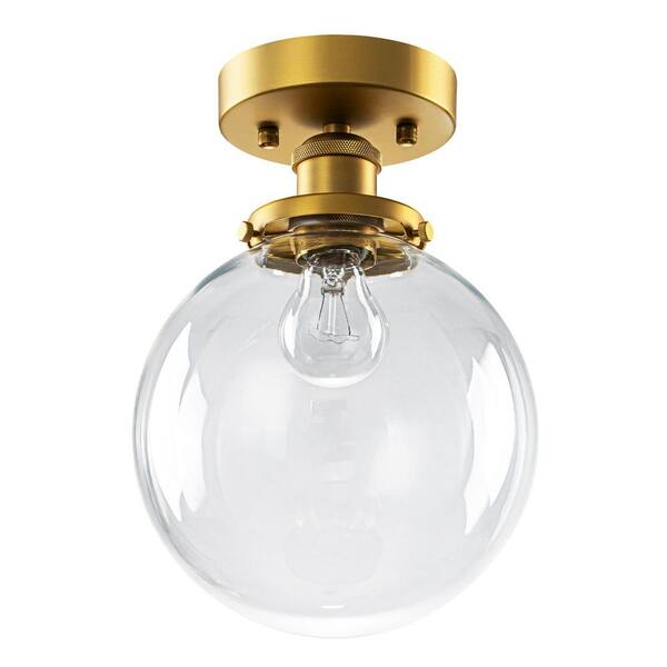 Juli✴︎ RRTYO Julia 7.87 in. W 1-Light Modern Brushed Gold Clear Glass
