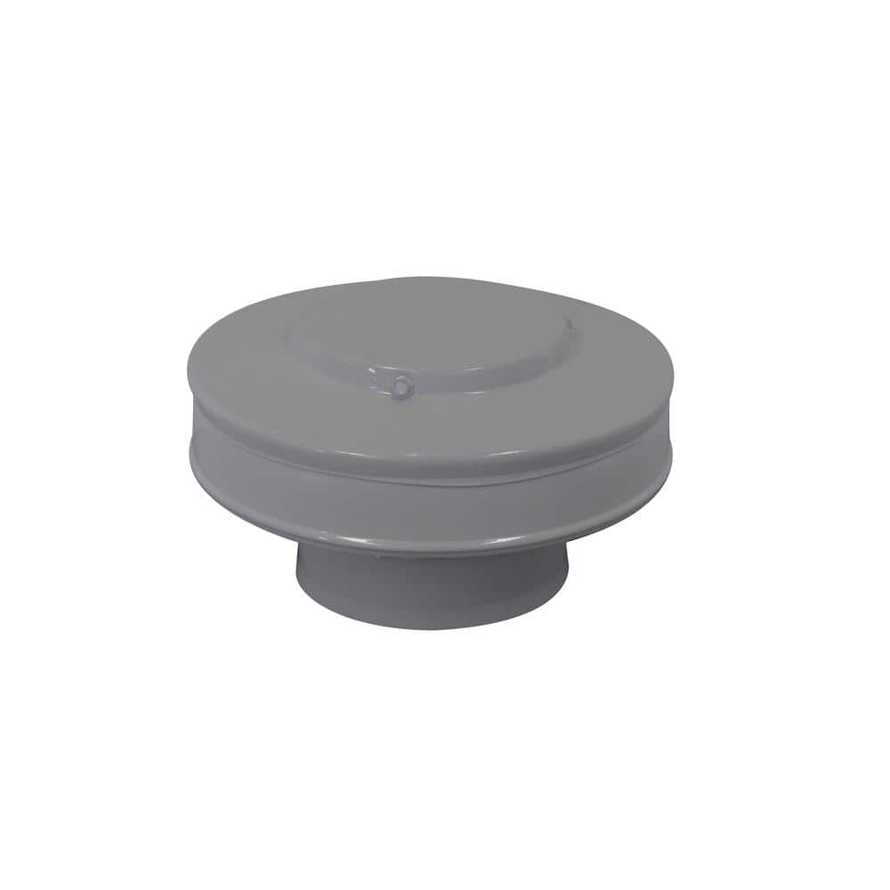 4 in. D Aluminum Static Roof Vent Pipe Cap in Weatherwood