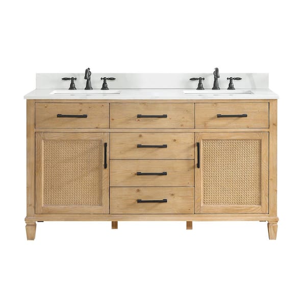 Altair Solana 60 in. W x 22 in. D x 34 in. H Double Sink Bath Vanity in ...