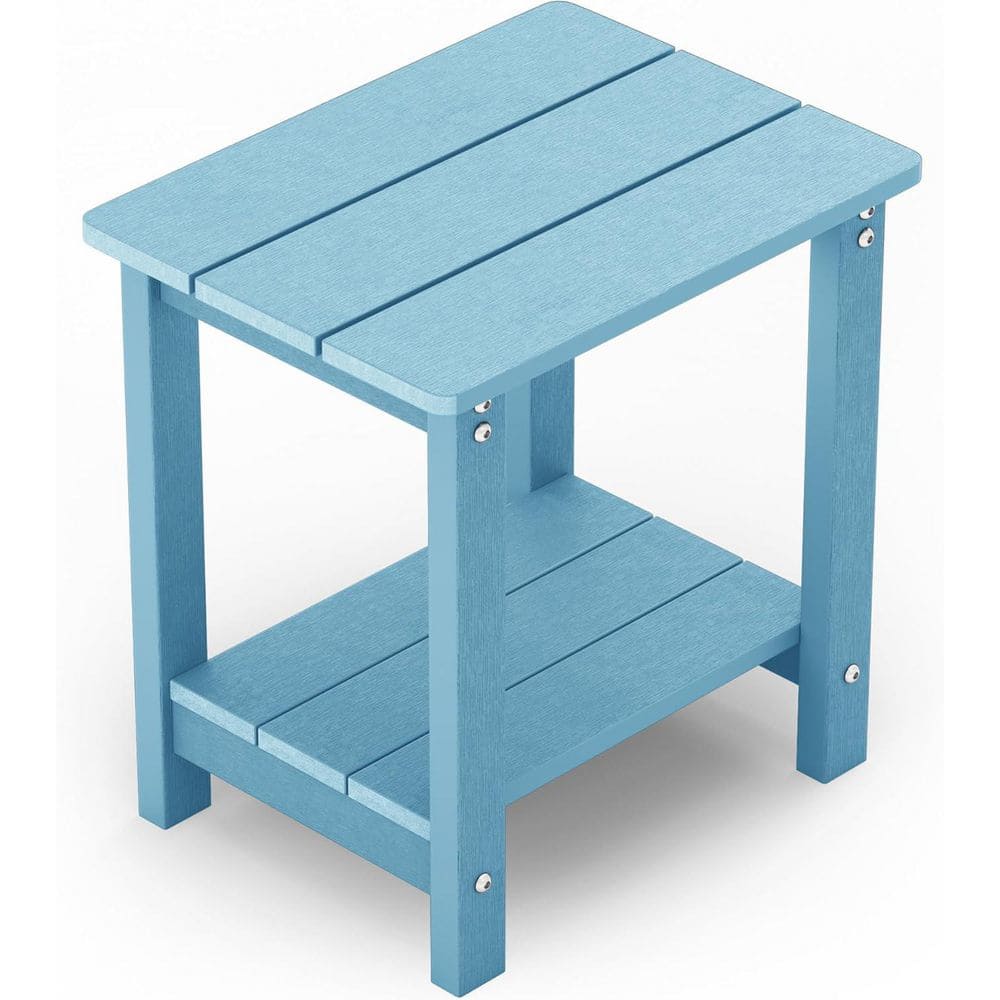 Blue Recyclable HIPS Plastic Outdoor Indoor Side Table with Double Layer Top, UV and Waterproof price history on PriceWatchPro