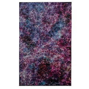 Fractal Purple 5 ft. x 8 ft. Abstract Area Rug