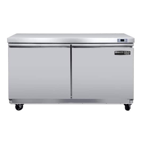 Unbranded V-Series 2-Door Undercounter Freezer, 48 Watt 14.1 cu. ft. in Stainless Steel