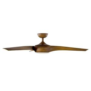 Nirvana 56 in. 3000K Integrated LED Indoor/Outdoor Distressed Koa Smart Ceiling Fan with Light Kit and Remote