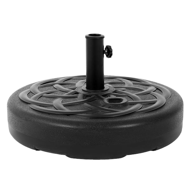 220 lb. Plastic Patio Umbrella Base with Galvanized Steel Pipe for Umbrella with Pole (Diameter of 1.5 "-1.89") in Black