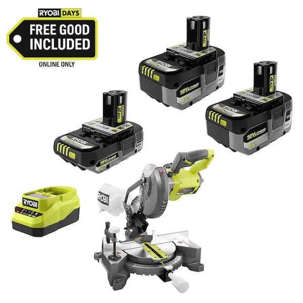 ONE+ 18V HIGH PERFORMANCE Kit w/ (2) 4.0 Ah Batteries, 2.0 Ah Battery, Charger, & FREE ONE+ Cordless Compound Miter Saw