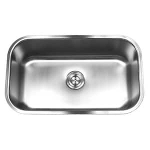Kingsman Undermount Stainless Steel 31.5 in. Single Bowl Kitchen Sink with Brushed Finish