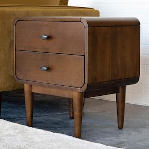 Stafford Solid Wood 2-drawer NightStand in Brown