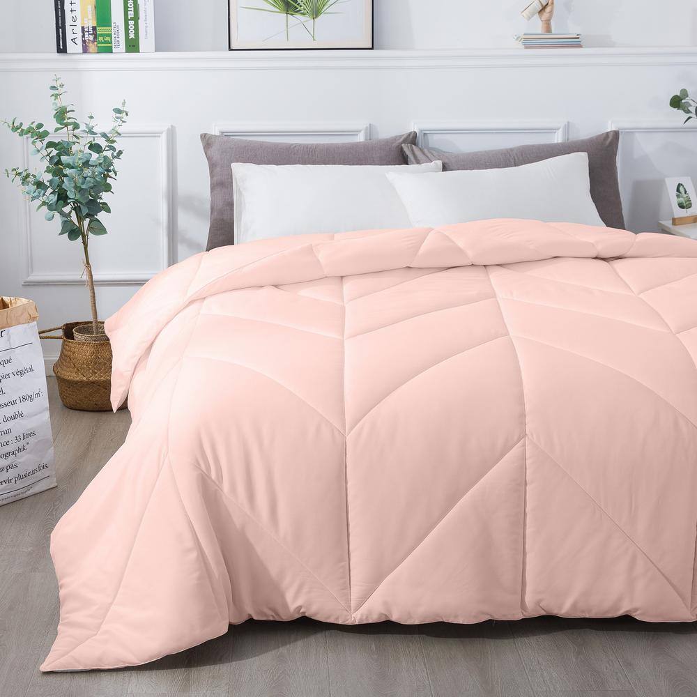 Blush Full/Queen Chevron Stitch Down Alternative Comforter Set