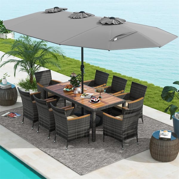 brown patio umbrellas The Lean™ Blue 7.5 ft Patio Aoodor 15FT Dining Table Ayrton Senna Helmet Chin Stap:Hard Cup White - L