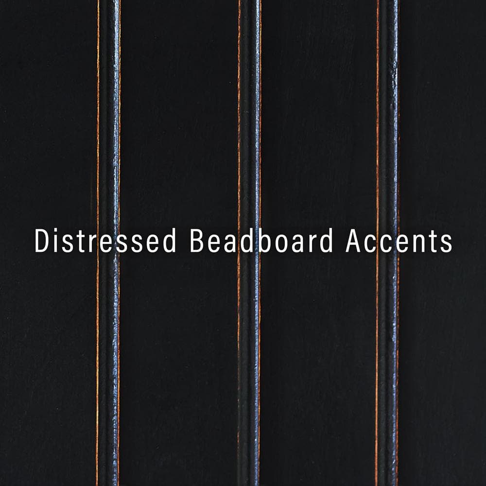 Seaside Distressed Black Tall Linen Cabinet with Adjustable Shelving