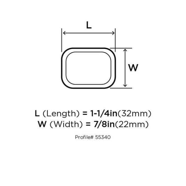 Satin Nickel Rectangular Cabinet Knob 1-1/4 Inch