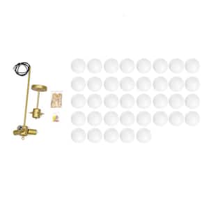 Alma 32 in. W 3-Light Gold Cluster Globe Bubble Ball Chandelier with Frosted Glass Shade for Kid's Room Living Room