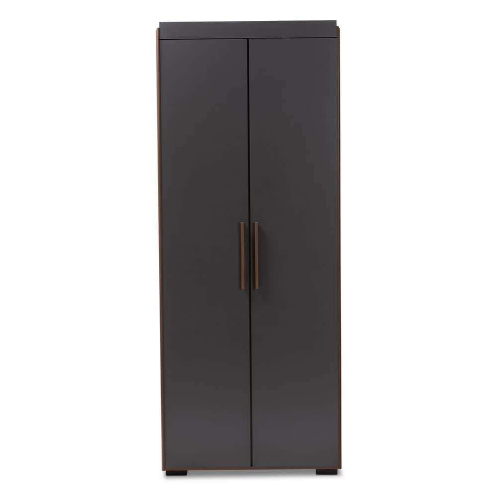 Baxton Studio Rikke 20 in. D x 32 in. W x 81 in. H Gray Wooden ...