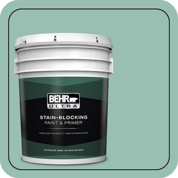 BEHR ULTRA 5 gal. #PPU12-07 Spring Stream Semi-Gloss Enamel Exterior Paint & Primer