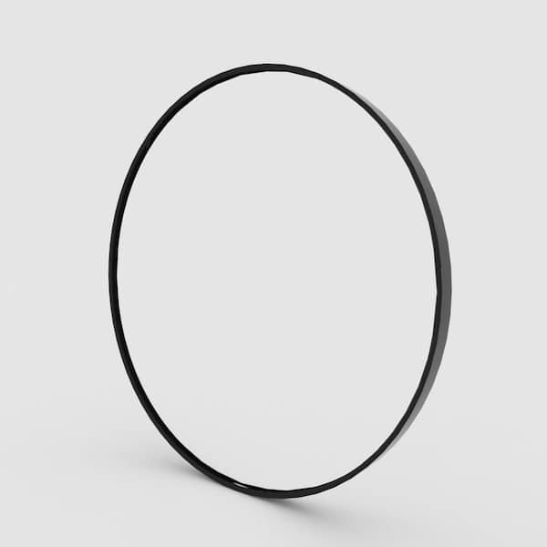 32 in. W x 32 in. H Round Framed Wall Bathroom Vanity Mirror in Matte Black
