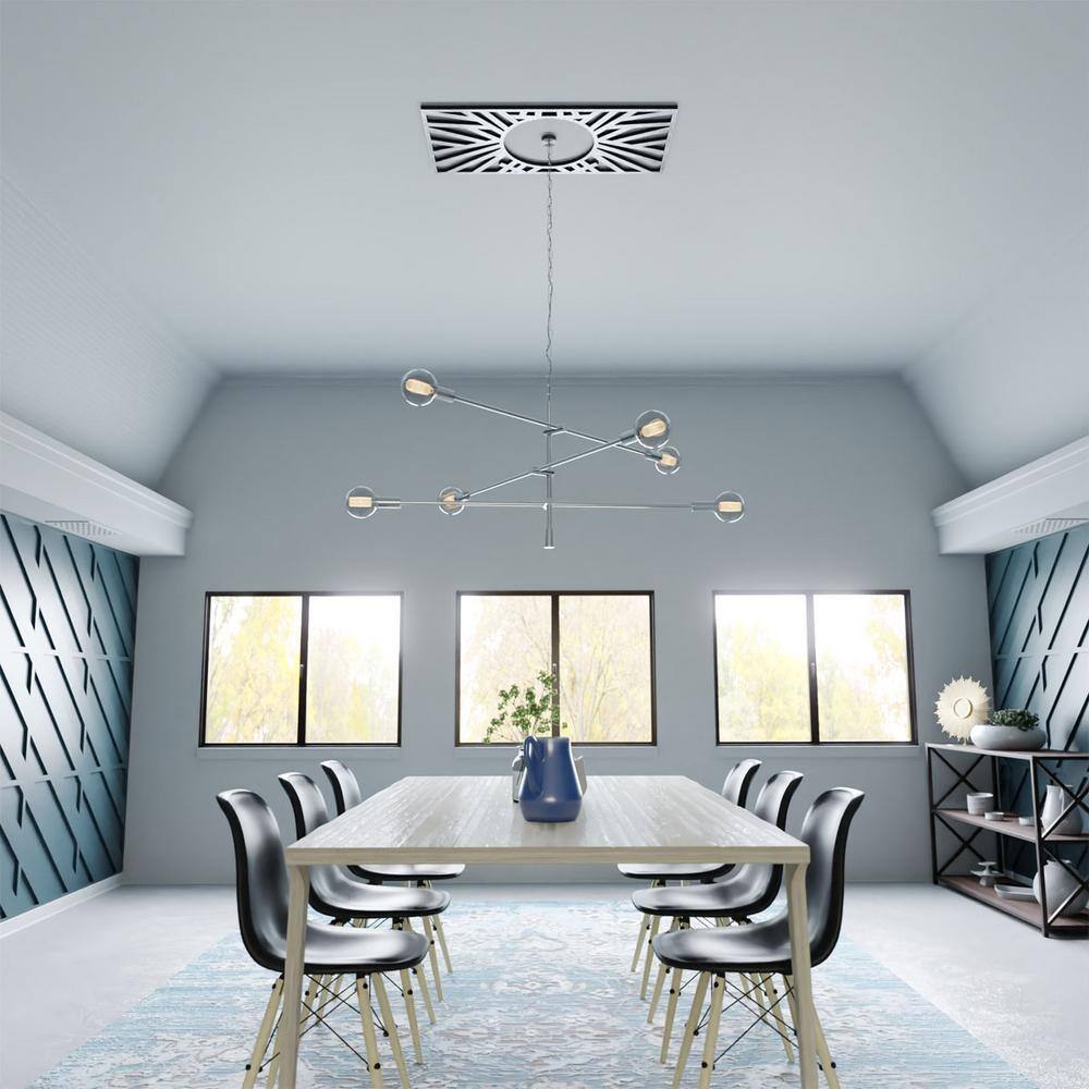 Antiqued Silver 16" x 8" PVC Pierced Ceiling Medallion