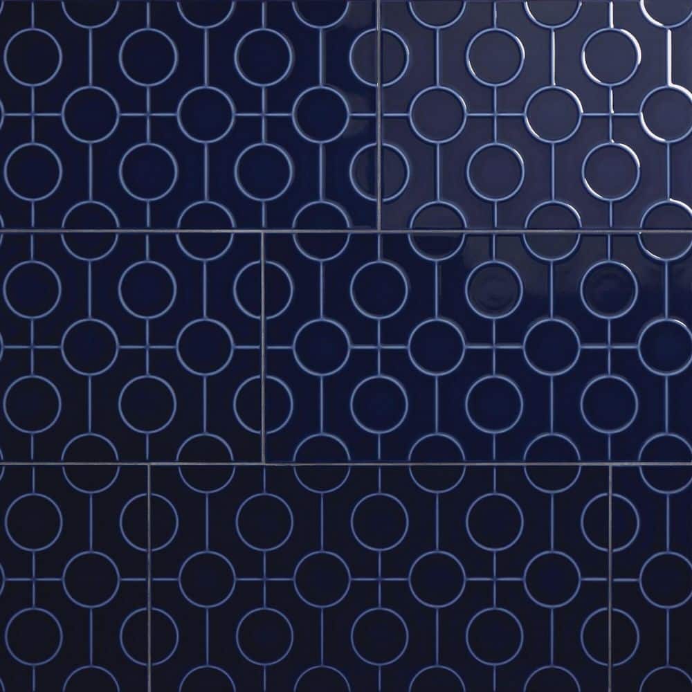 Luminique Navy 12 in. x 24 in. Glossy Ceramic Circle Wall Tile (15.56 sq. ft./case) price history on PriceWatchPro